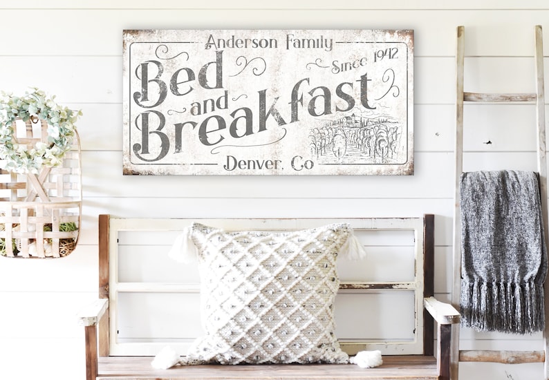 Custom Bed and Breakfast Sign Rustic Bnb Signs Cottagecore Etsy