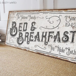 Custom Bed and Breakfast Sign BnB Signs Personalized Family Name Sign Rustic Farmhouse Decor Guest Bedroom Sign French Country Inn Kitchen
