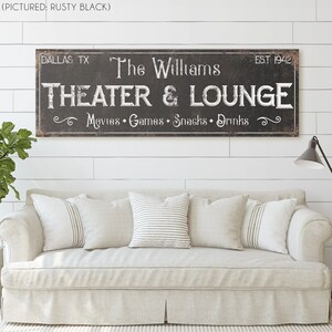 Custom Movie Theater Lounge Sign: Vintage Cinema Decor