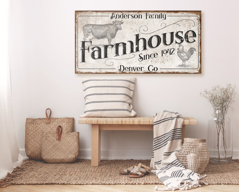 Custom Farmhouse Sign: Personalized Homestead, Barn, or Cabin Art - Etsy