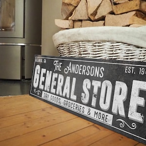 Custom General Store Sign: Personalized Mercantile Decor