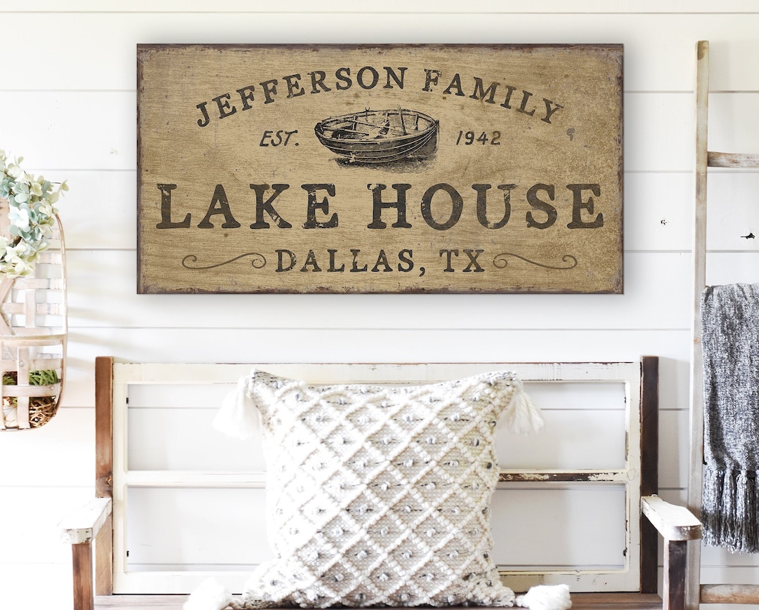 Custom Lakehouse Sign Personalized Lake House Decor Boating Nautical ...