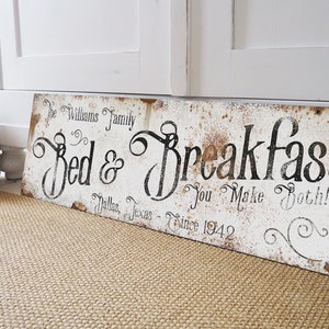 Custom Bed and Breakfast Sign: Vintage Farmhouse Decor