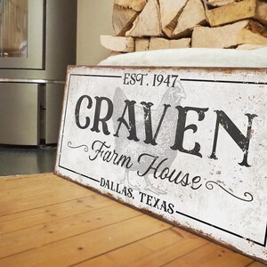 Personalized Family Name Sign: Rustic Farmhouse Cottage Decor