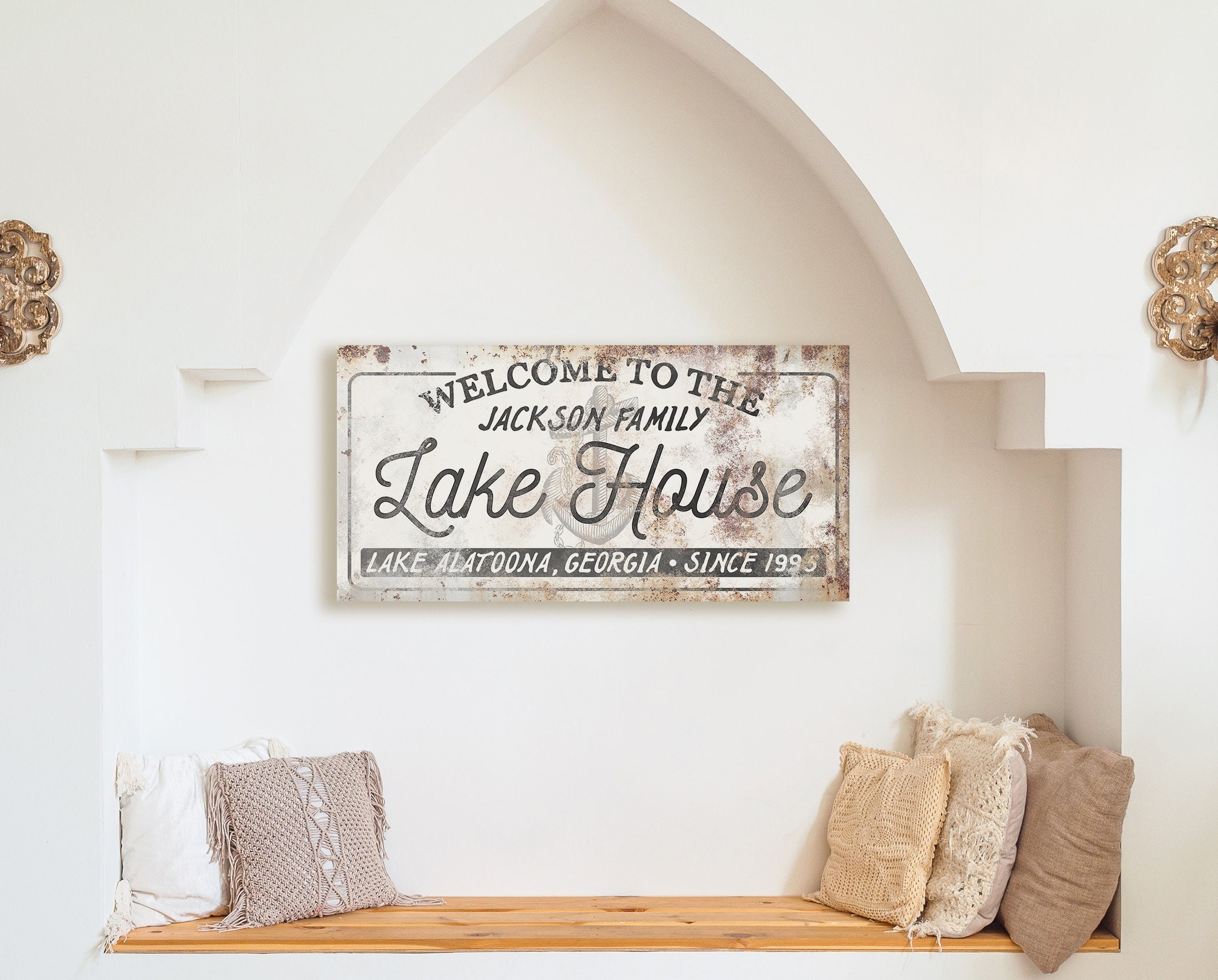 Personalized Family Lake Cabin Sign Vintage Lakehouse Signs Etsy