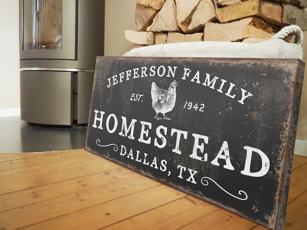 Custom Family Name Homestead Sign: Rustic Farmhouse Decor - Etsy