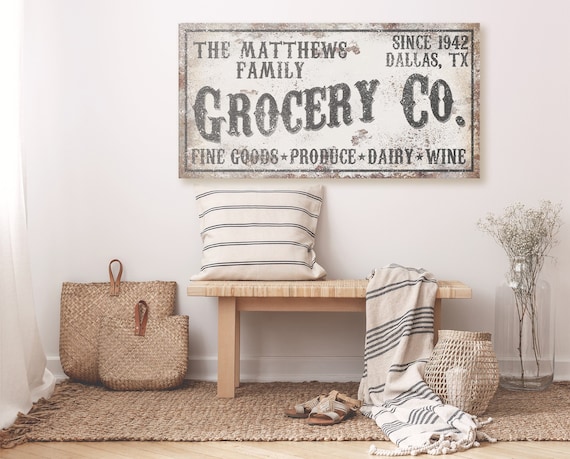 Rustic Custom Kitchen Signs for Pantry Chic Vintage Farmhouse 