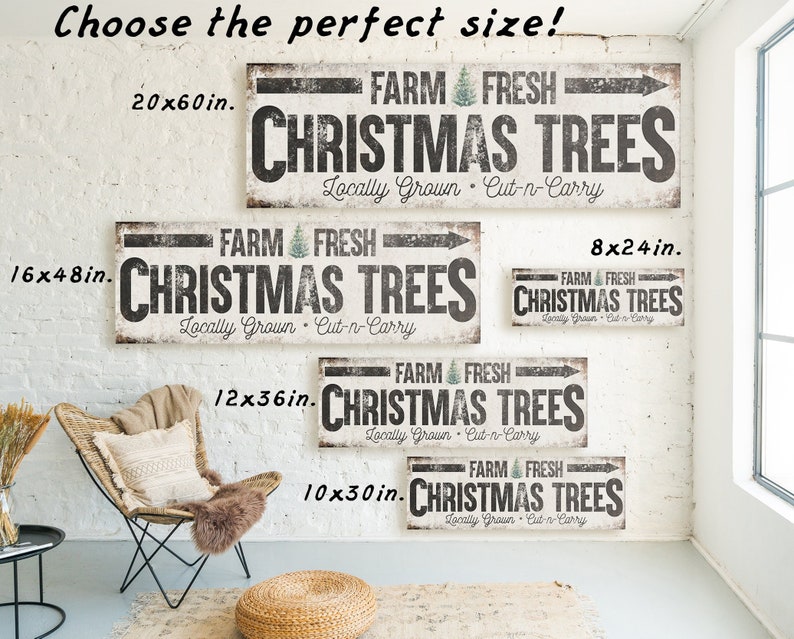 Rustic Tree Signs Rustic Farm Fresh Christmas Trees Sign: Cottagecore Holiday Decor - Etsy