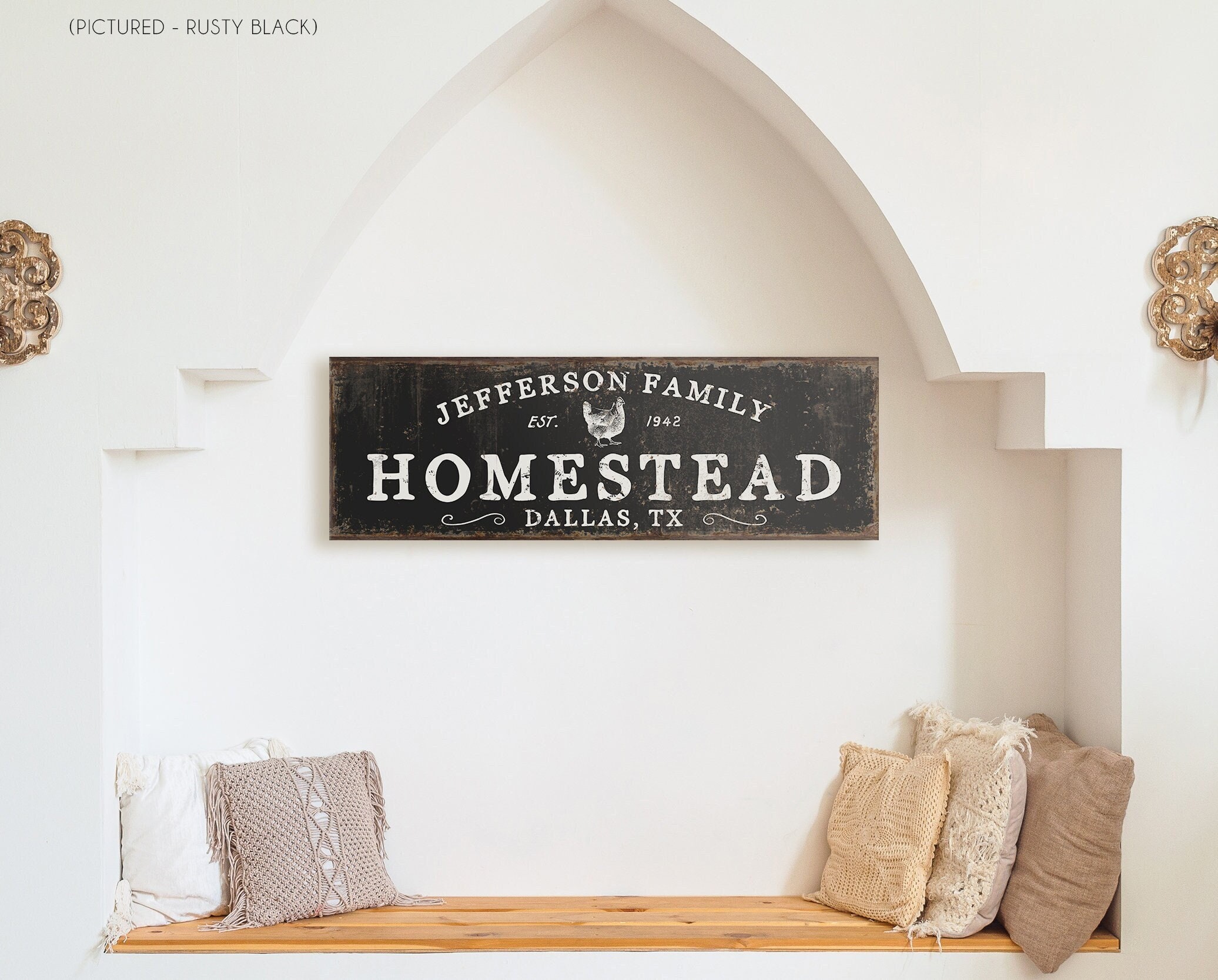 Personalized Family Homestead Sign, Rustic Farmhouse Decor - Etsy