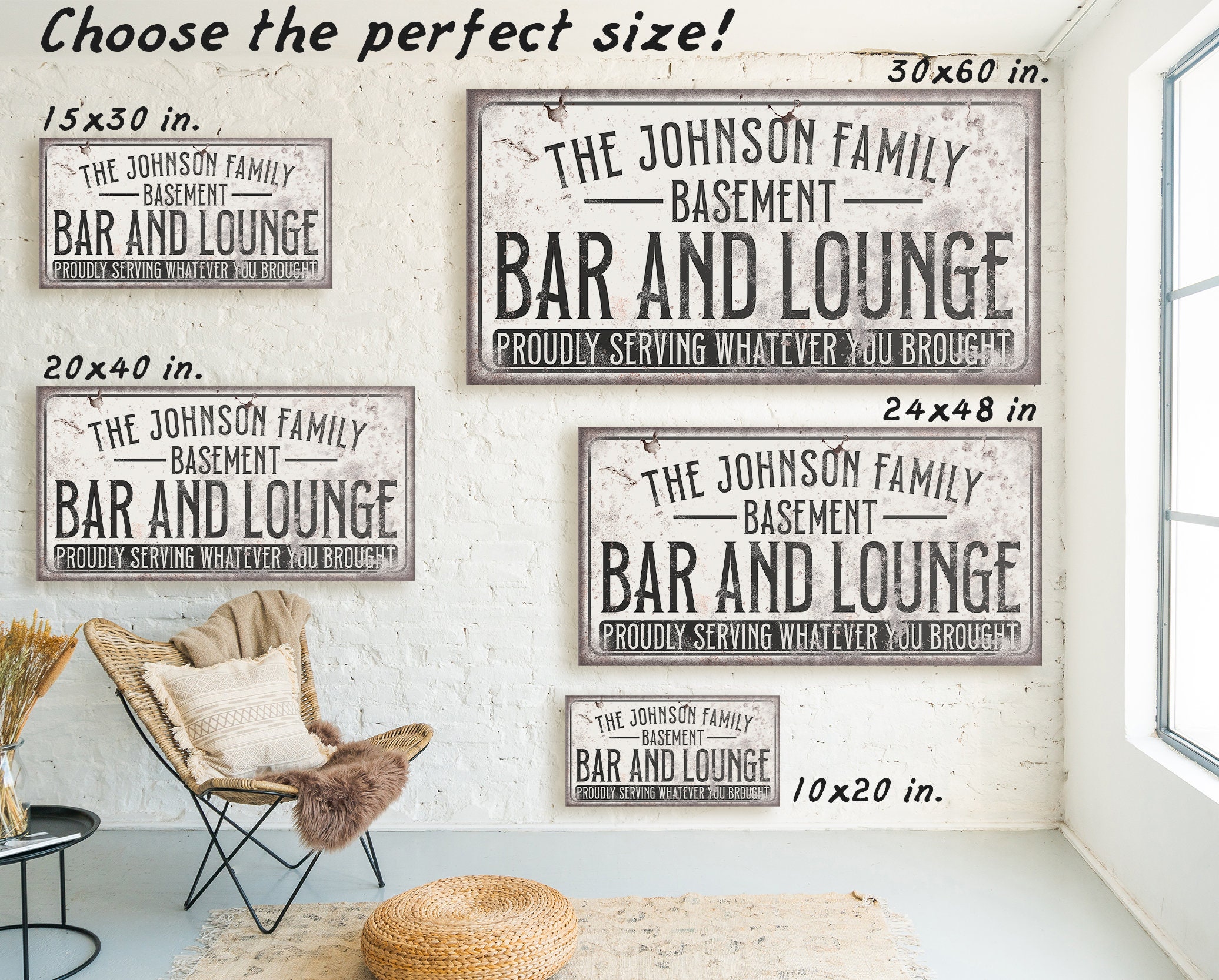 Modern Farmhouse Wall Decor Family Lounge Sign Large Rustic, 49 OFF
