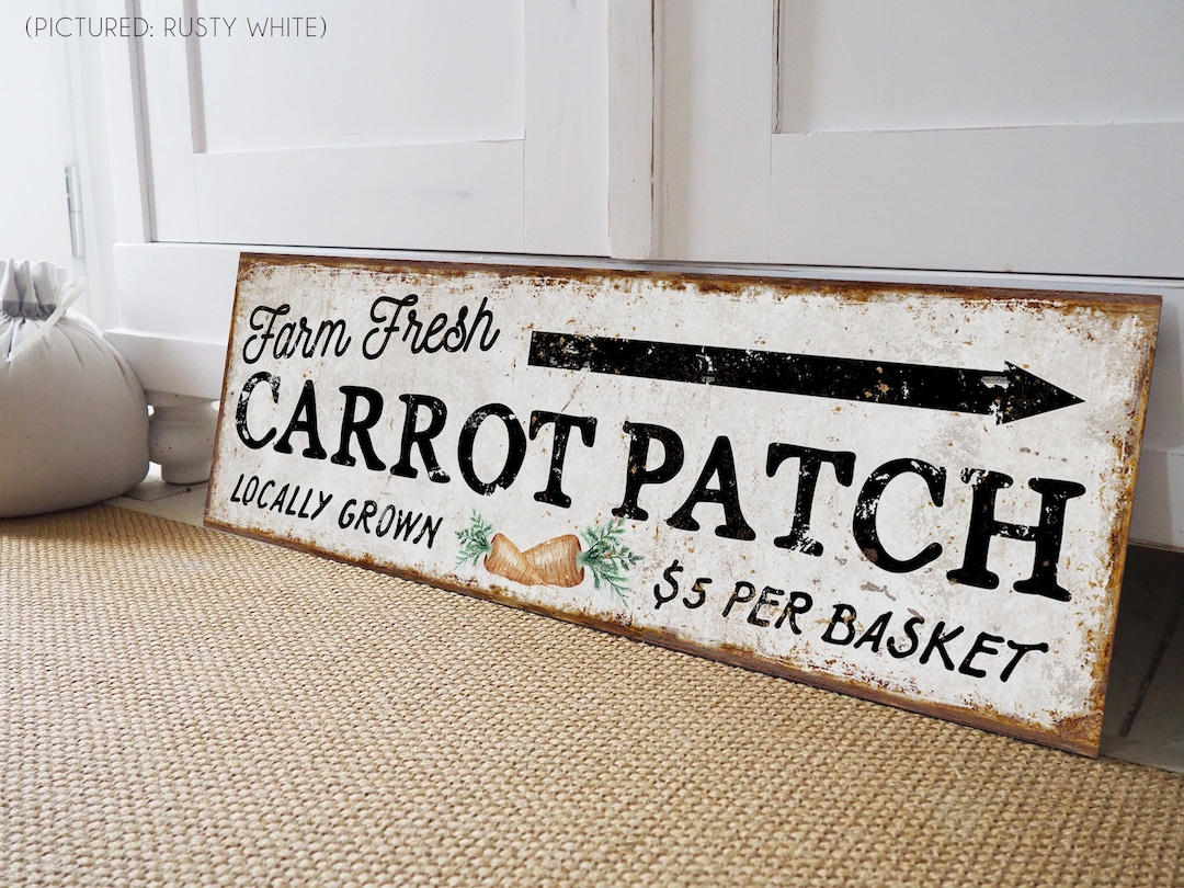 Farmhouse Easter Carrot Patch Sign: Rustic Wood or Metal Decor - Etsy