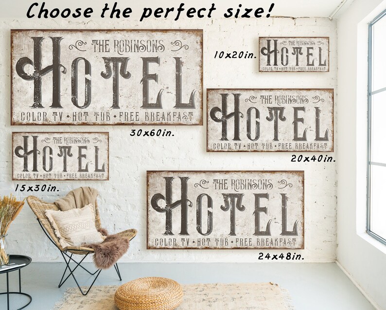 Personalized Hotel Sign: Custom Vintage Cottage Decor - Etsy
