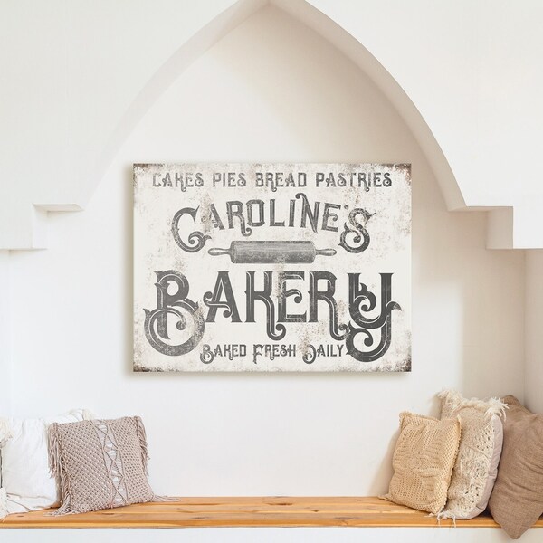 Enseigne Personnalisée "Open Bake Shop" Sur Bois Rustique - Idéal Comme Cadeau Pour Boulangerie
