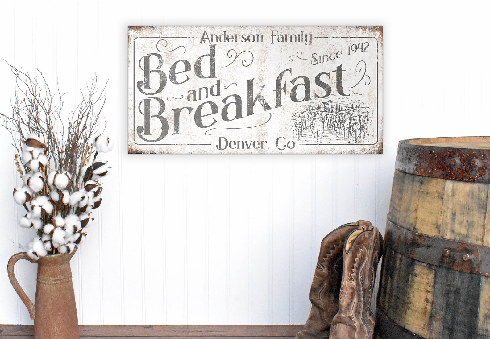 Custom Bed and Breakfast Sign Farmhouse Wall Decor - Etsy