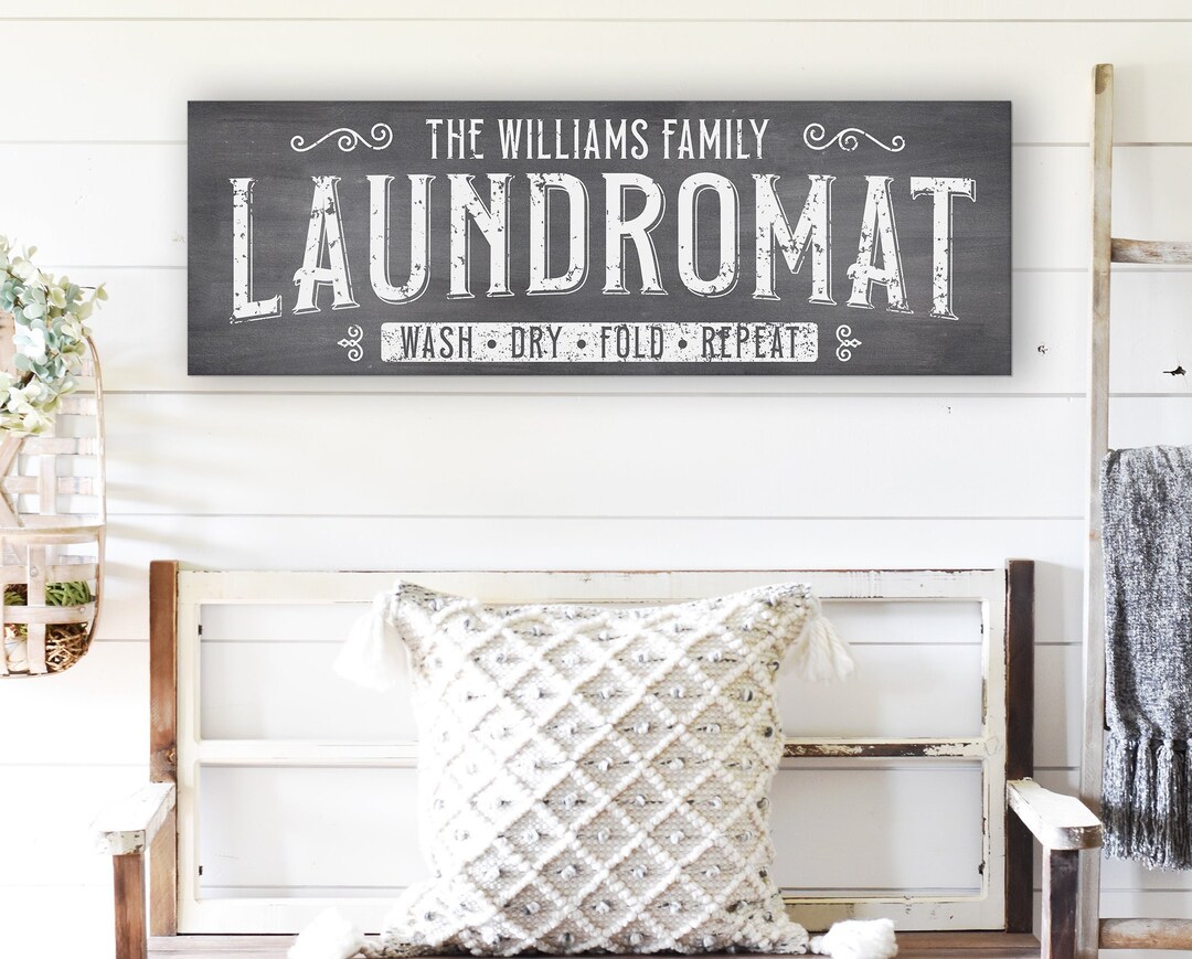 Personalized Laundry Room Sign: Farmhouse Wash Dry Fold Decor - Etsy