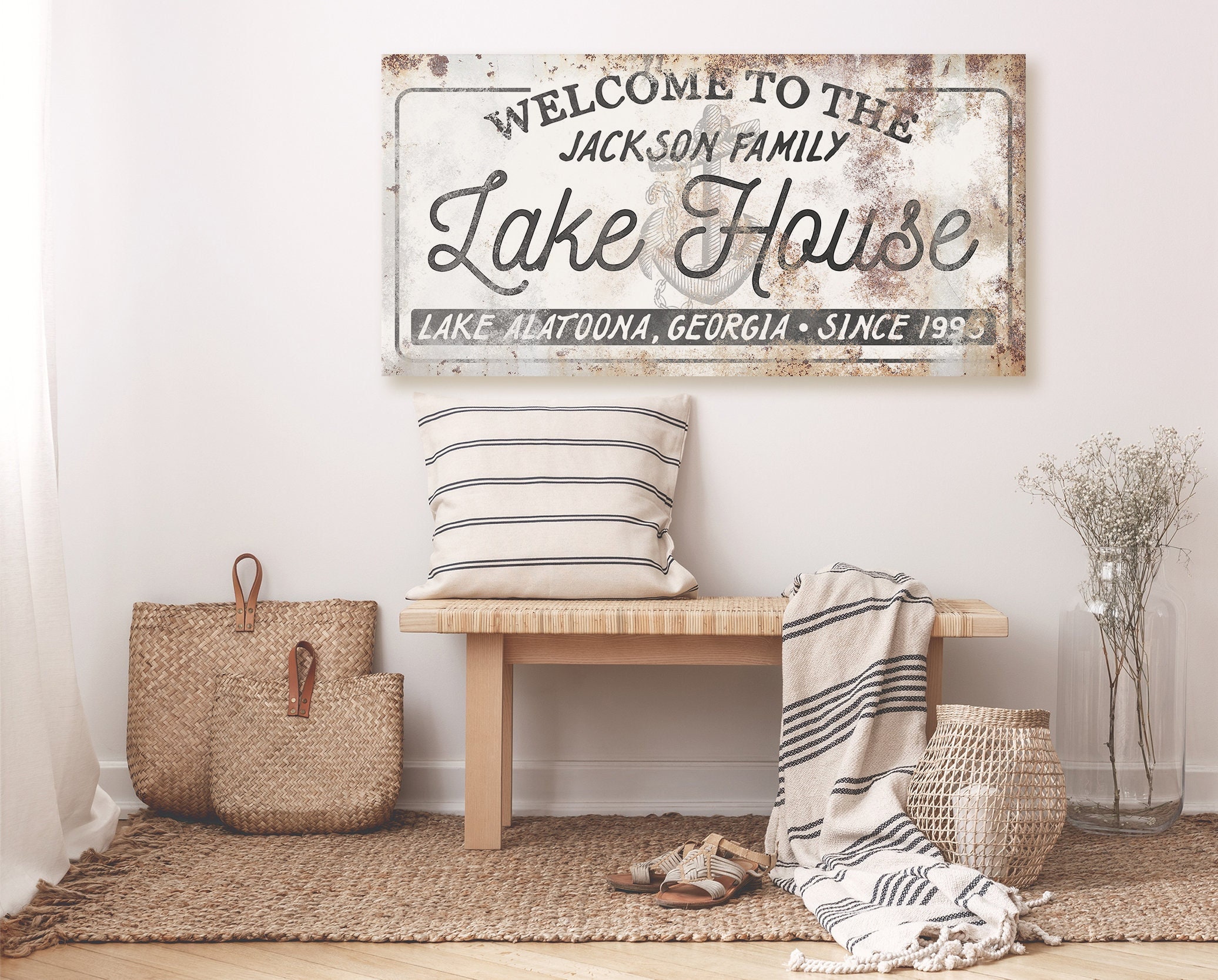 Personalized Family Lake Cabin Sign Vintage Lakehouse Signs Etsy