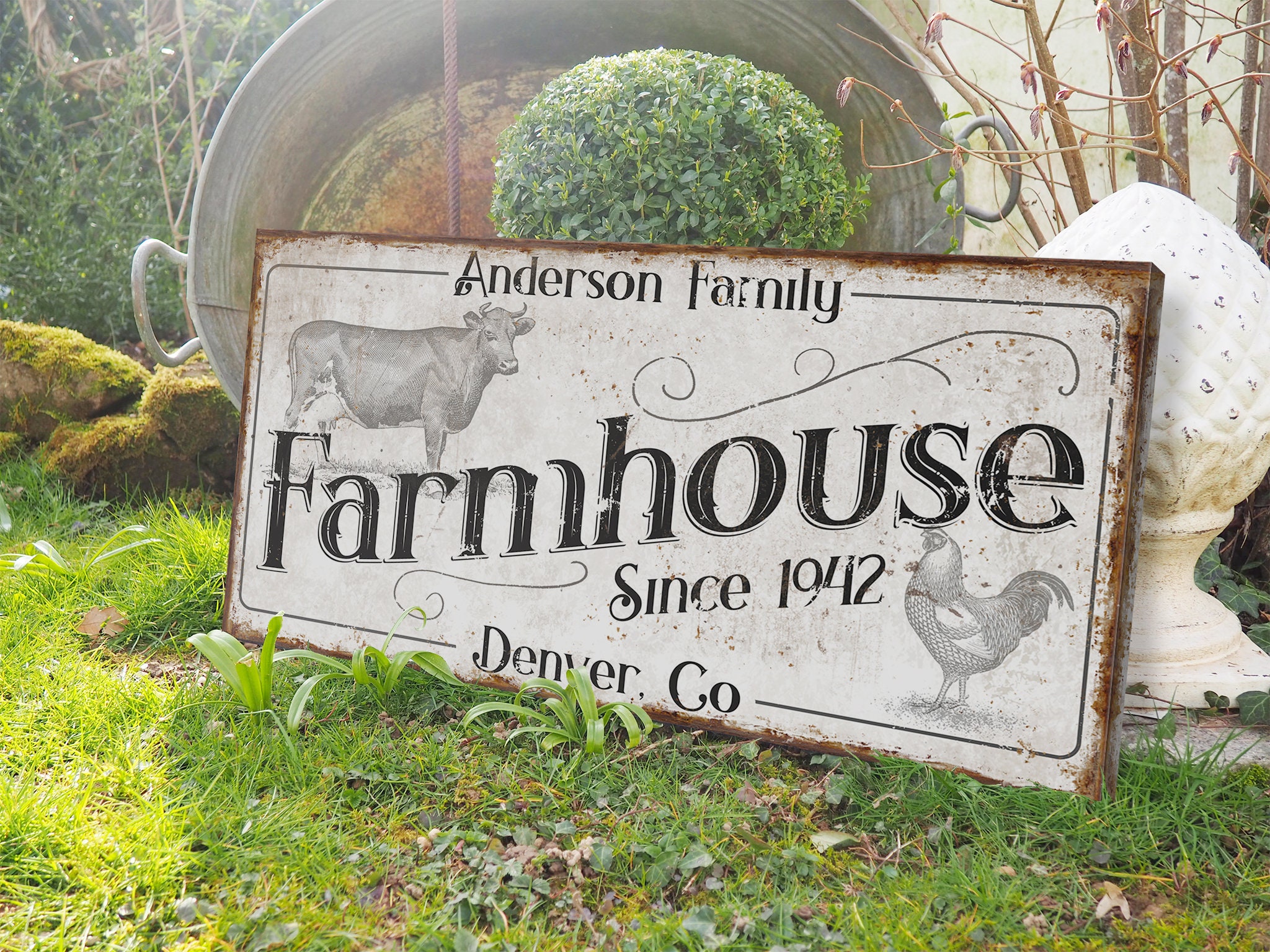 Custom Farmhouse Sign: Personalized Homestead, Barn, or Cabin Art - Etsy