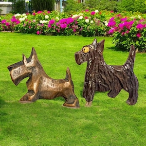 Vintage Carved Wood Brooche Lot, 2 Scottie Dog Wooden Brooches, Dog Lover Jewelry