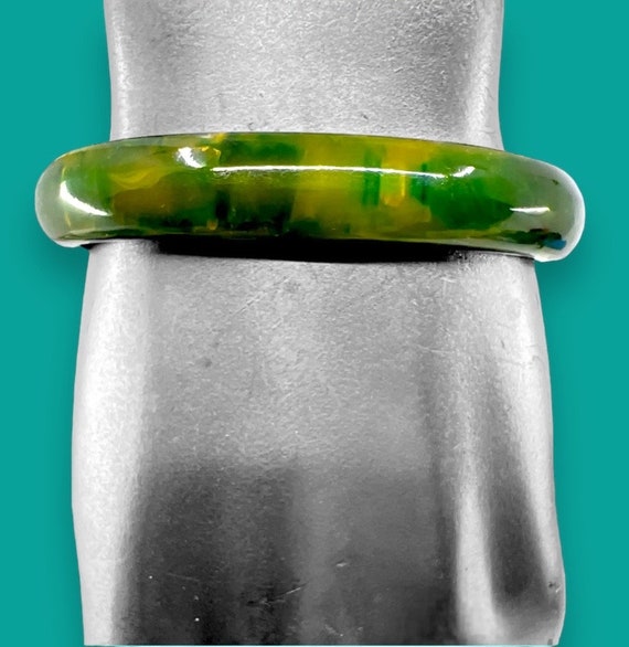 Marbled Green Bakelite Bangle Bracelet