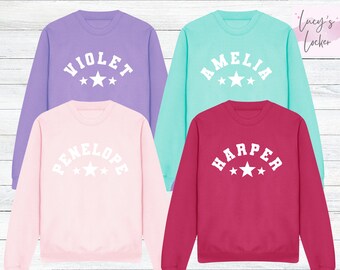Kids Personalised Sweatshirt | Name & Stars | Unisex | Baby | Toddler | Children