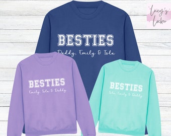 Sudadera personalizada para mejores amigos, papá, hija, hijo, familia a juego