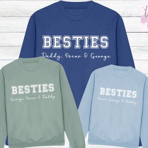 Bestie Personalised Sweatshirt | Dad, Daughter, Son, Brother Cousin | Daddy & Me | Fathers Day Gift | Unisex | Baby | Toddler | Children