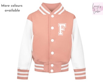 Personalised Kids Varsity Jacket | Initial | Name | College Baseball Style | Boys | Girls | Children | Toddler | Baby