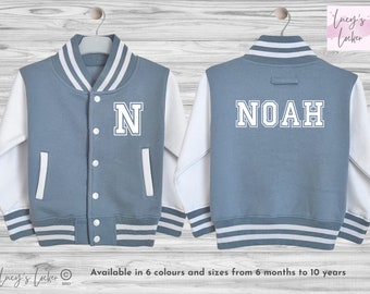 Personalised Kids Varsity Jacket | Initial | Name | College Baseball Style | Boys | Girls | Children | Toddler | Baby