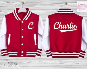 Personalised Kids Varsity Jacket | Initial , Name, Age, Number | College Baseball Style | Boys, Girls | Children, Toddler, Baby