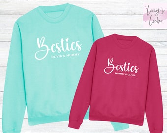 Bestie Sudadera personalizada / Mamá, Hija, Hermana, Prima / Mamá y yo / Regalo del Día de las Madres / Unisex / Bebé / Niño pequeño / Niños