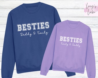 Bestie Sudadera personalizada / Papá, Hija, Hijo, Hermano, Primo / Papá y yo / Regalo del Día del Padre / Unisex / Bebé / Niño pequeño / Niños