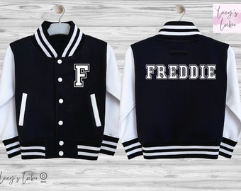 Personalised Kids Varsity Jacket, Custom Name and Initial, Baby and Toddler