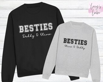 Bestie Sudadera personalizada / Papá, Hija, Hijo, Hermano, Primo / Papá y yo / Regalo del Día del Padre / Unisex / Bebé / Niño pequeño / Niños