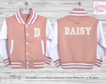 Personalised Kids Varsity Jacket | Initial | Name | College Baseball Style | Boys | Girls | Children | Toddler | Baby