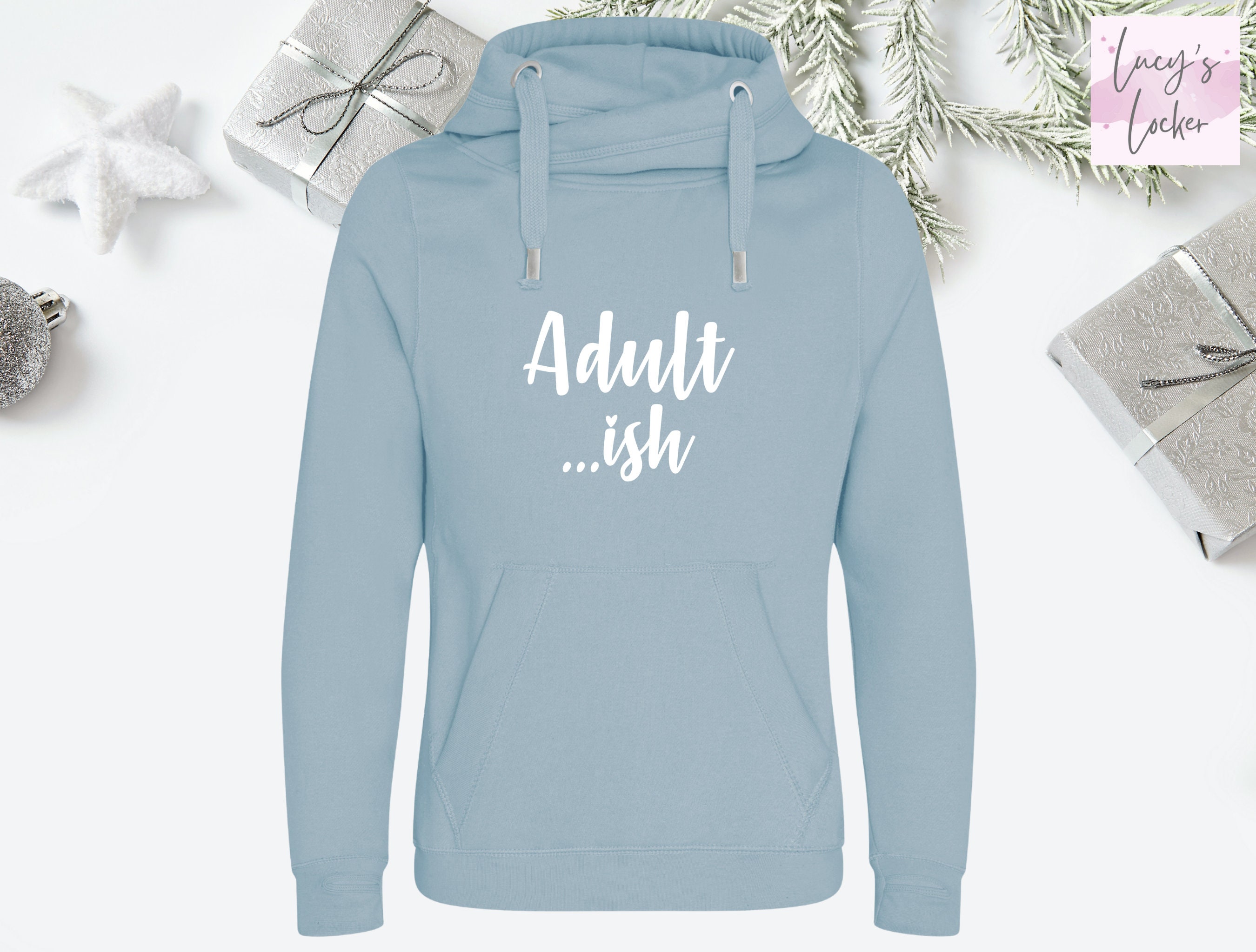 Adult-ish | Cross Neck Hoodie | Unisex | Adult | Men | Women