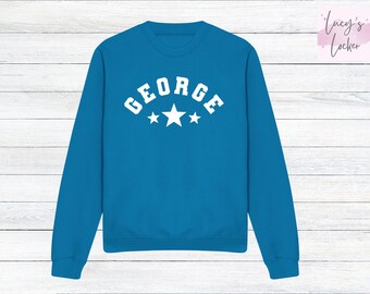 Kids Personalised Sweatshirt | Name & Stars | Unisex | Boys | Girls | Baby | Toddler | Children