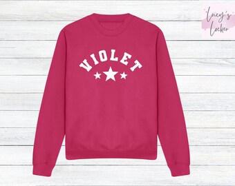 Kids Personalised Sweatshirt | Name & Stars | Unisex | Boys | Girls | Baby | Toddler | Children