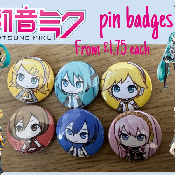 Vocaloid Pin Badges | Hatsune Miku | Made to Order | Fast Delivery | Handmade