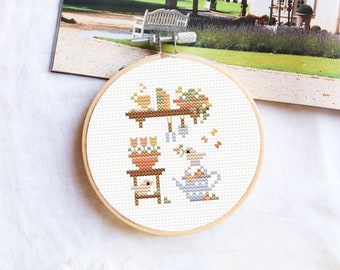 Spring cross stitch pattern, flower cross stitch pattern, nature cross stitch pattern, garden cross stitch pattern, cross stitch pattern PDF