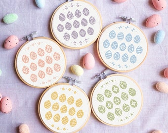 Easter eggs cross stitch patterns, set of cross stitch patterns, geometric cross stitch patterns, one color cross stitch patterns, PDF chart
