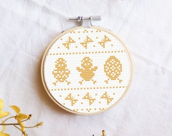 Easter cross stitch pattern, Easter chicks, small cross stitch pattern, mini cross stitch pattern, easy cross stitch pattern, PDF pattern