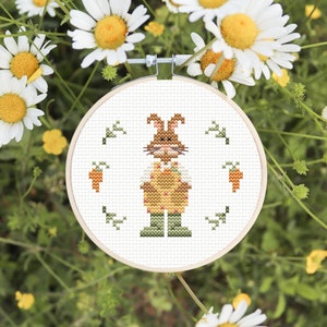 Schema punto croce Pasqua, decorazione Pasqua, schema punto croce primavera, schema punto croce coniglietto, schema punto croce piccolo pdf