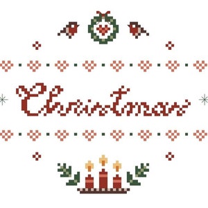 Custom cross stitch pattern, custom Christmas writing, Christmas ornament cross stitch pattern, cross stitch pattern pdf image 8