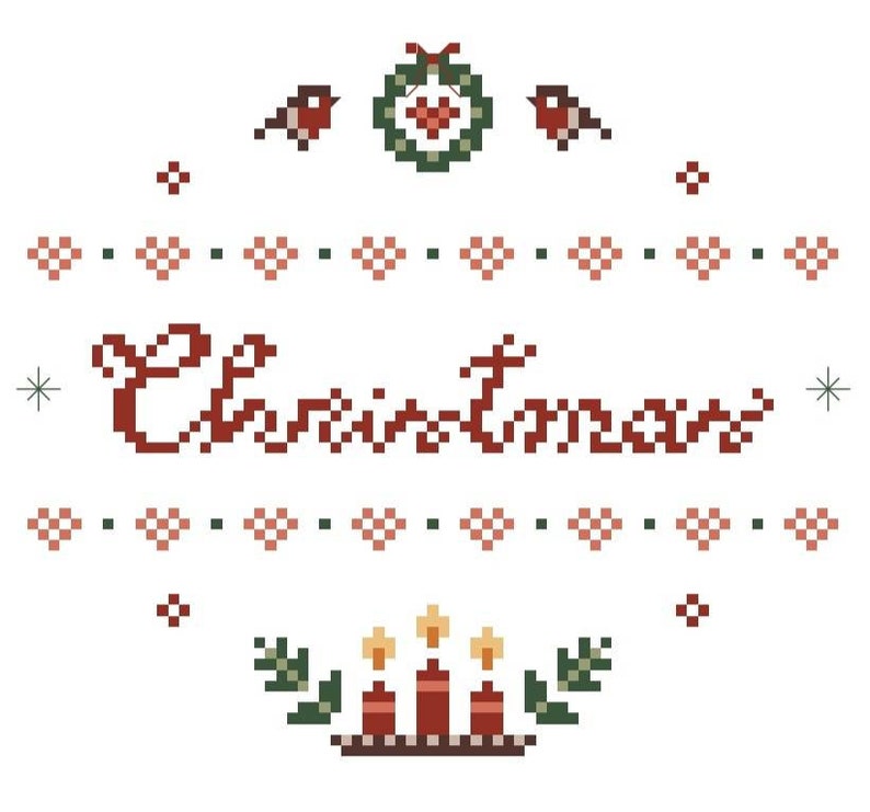 Custom cross stitch pattern, custom Christmas writing, Christmas ornament cross stitch pattern, cross stitch pattern pdf image 8