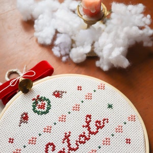 Custom cross stitch pattern, custom Christmas writing, Christmas ornament cross stitch pattern, cross stitch pattern pdf image 6