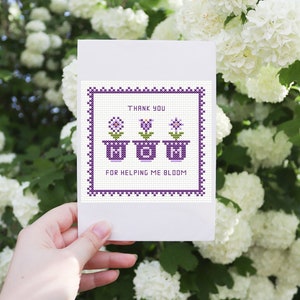 Kruissteekpatroon mama, kruissteekpatroon bloemen, Moederdagkaart, cadeau voor mama, kruissteekpatroon lieve zin PDF