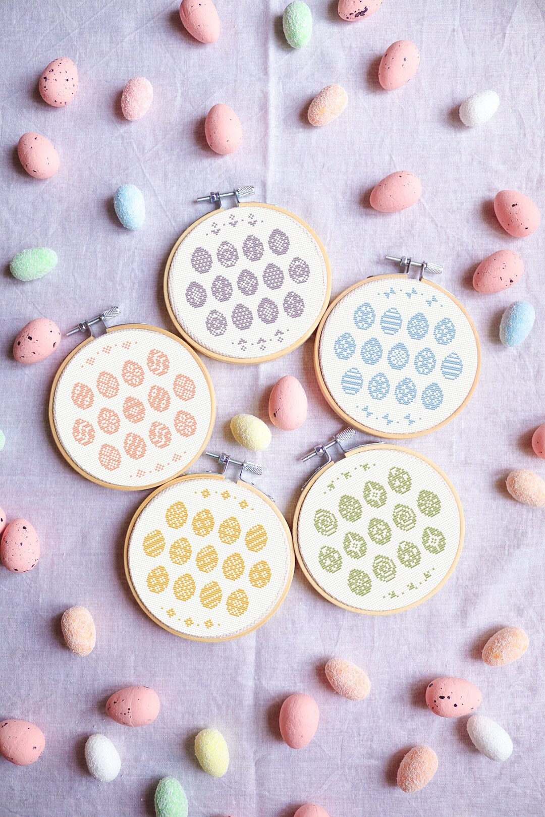 Easter Eggs Cross Stitch Patterns, Set of Cross Stitch Patterns ...