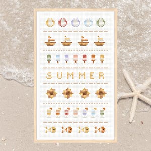 Summer cross stitch pattern, sea cross stitch, beach cross stitch, coastal cross stitch, marine cross stitch,nautic cross stitch pattern pdf
