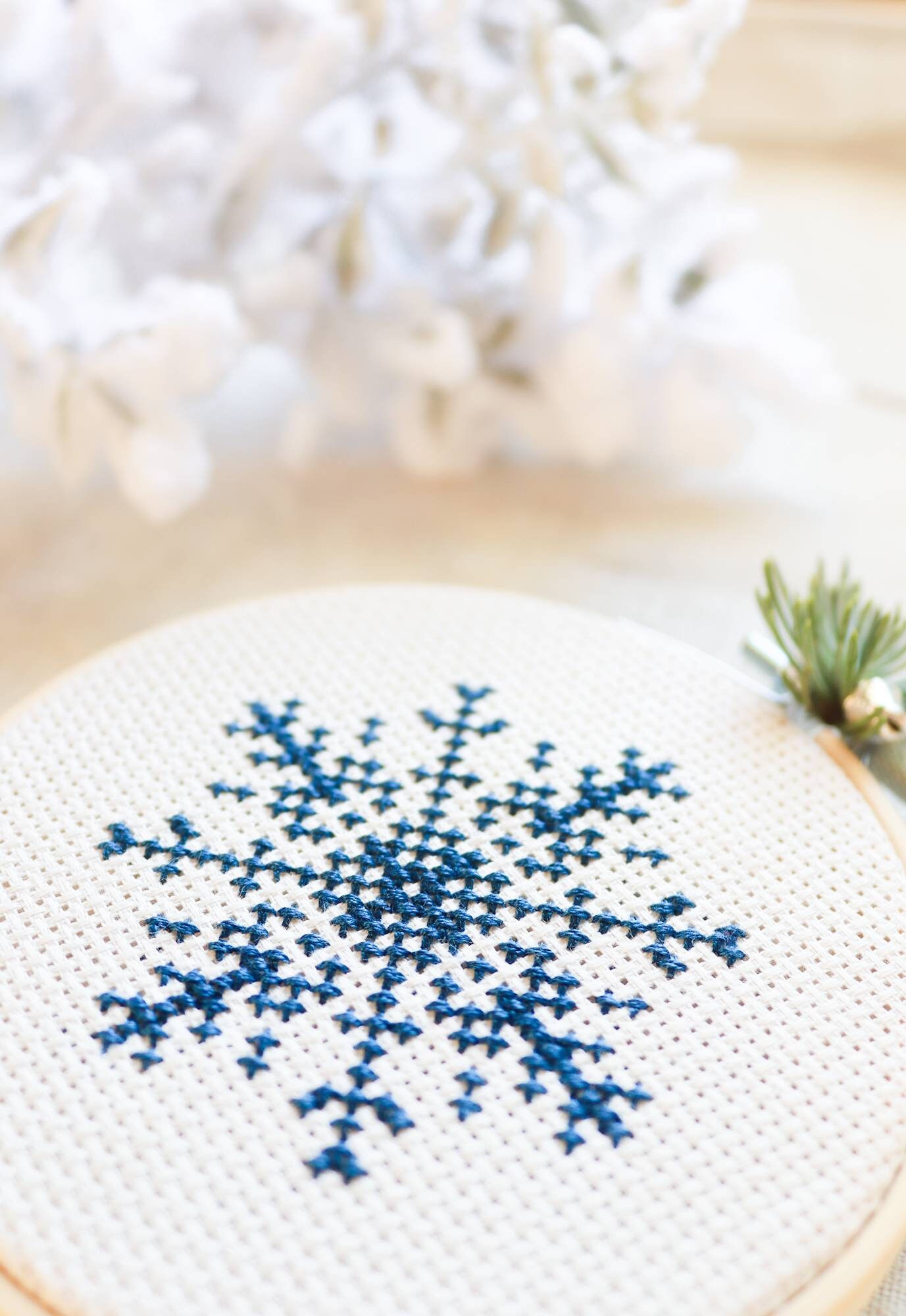 Snowflake Cross Stitch Pattern, Christmas Ornament Cross Stitch Pattern ...