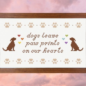Dog loss cross stitch pattern, dog memorial cross stitch pattern, pet loss cross stitch pattern, modern and counted cross stitch pattern pdf